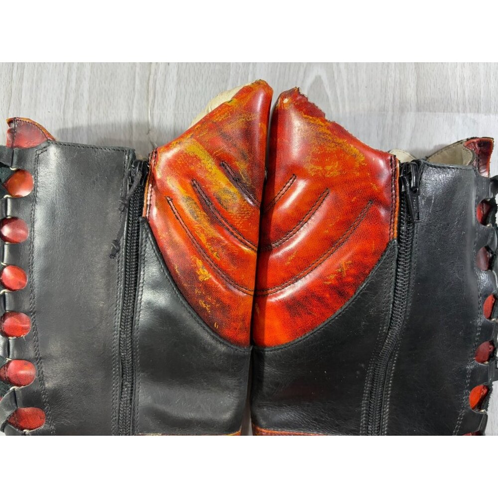NEW ROCK M9006 flame accent high hell boots size 37 EU 7 US - Picture 8 of 8